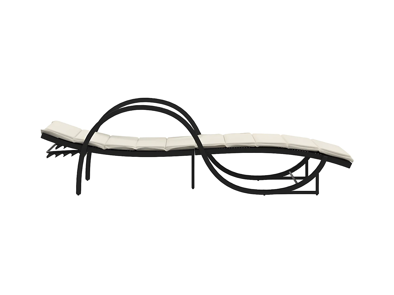 Chaises longues lot de 2 avec table noir résine tressée