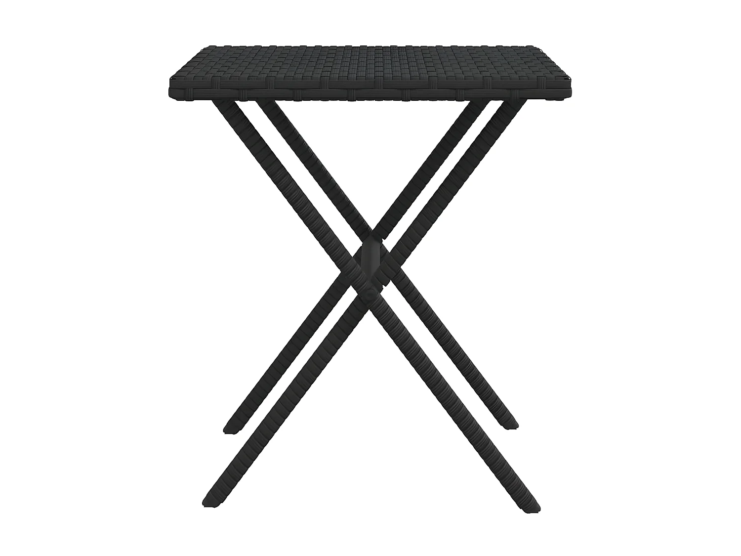 Chaises longues lot de 2 avec table noir résine tressée