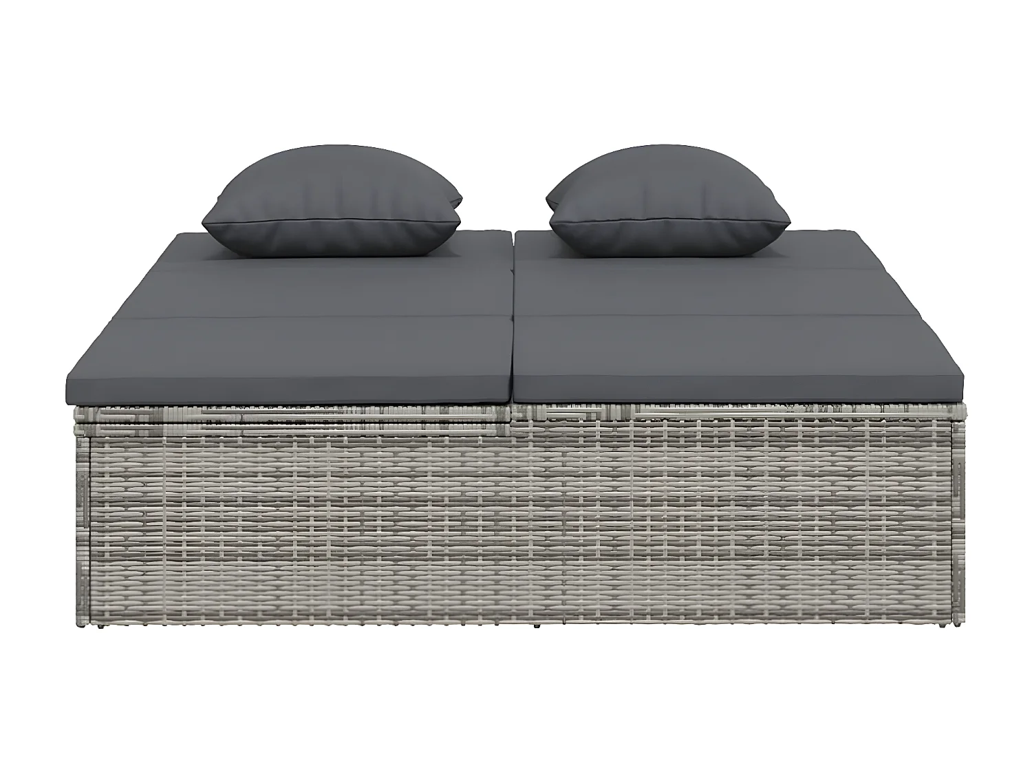 Transat convertible avec coussin Résine tressée Gris foncé