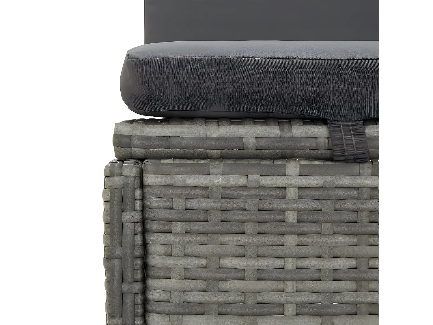 Transat convertible avec coussin Résine tressée Gris foncé