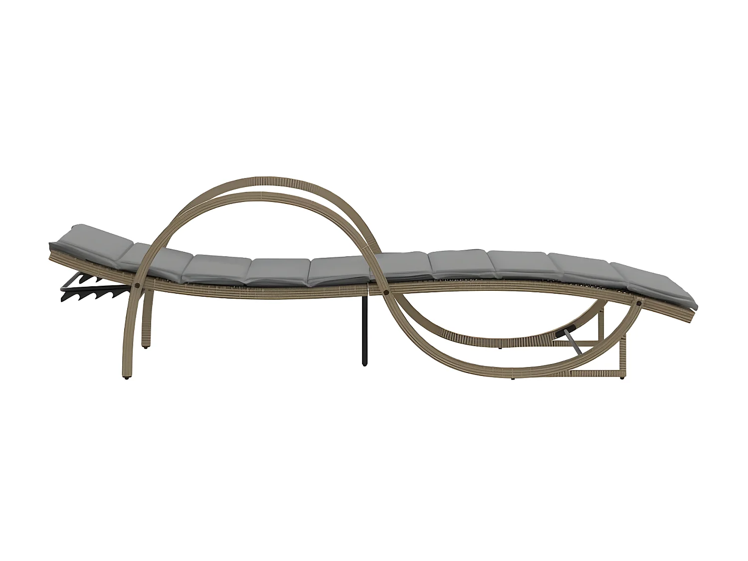 Chaises longues lot de 2 avec table beige résine tressée