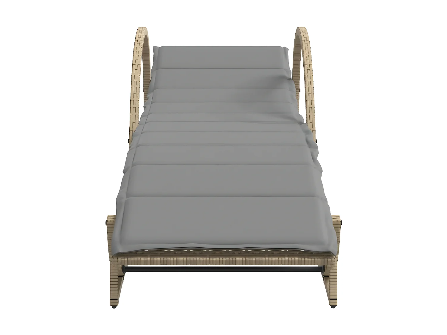 Chaises longues lot de 2 avec table beige résine tressée