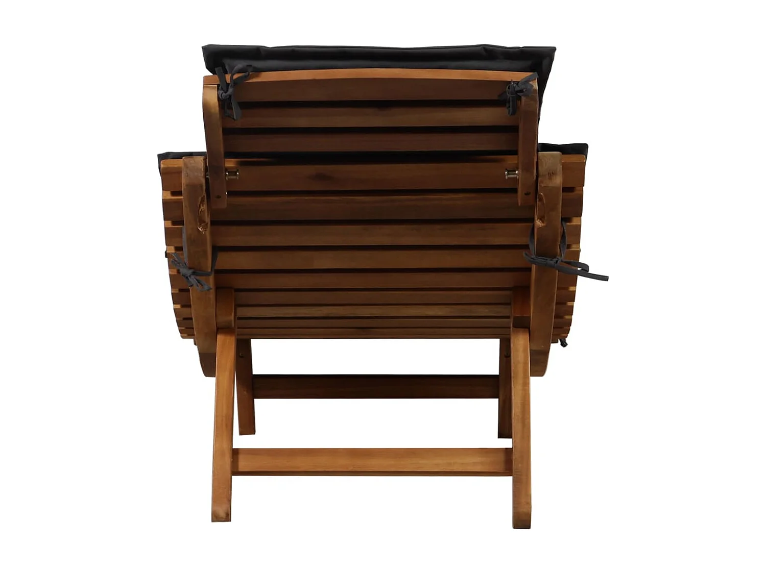 Chaises longues et coussins 2 pcs Gris foncé Bois massif acacia