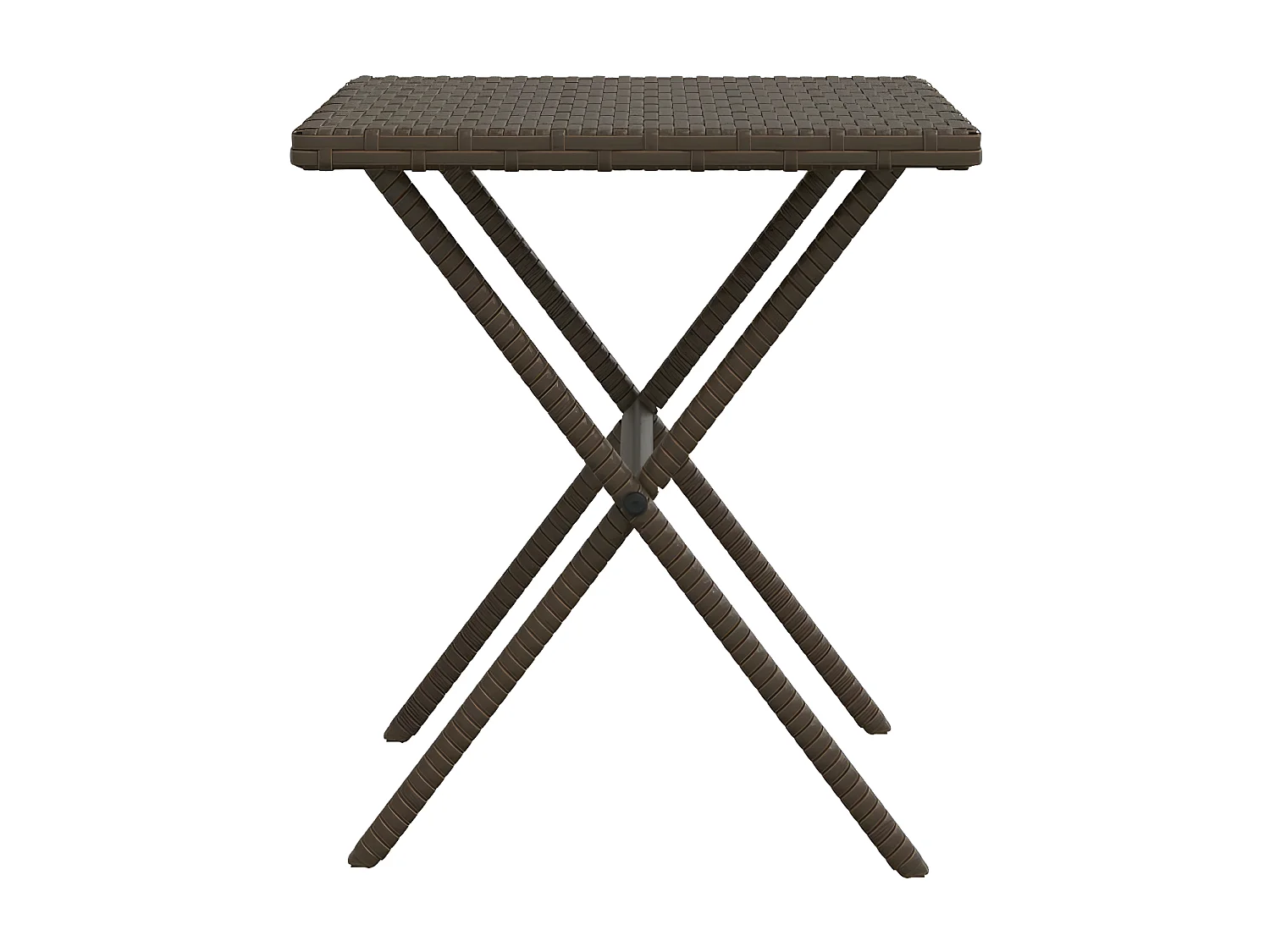 Chaises longues lot de 2 avec table marron résine tressée