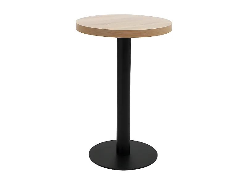 Table de bar ronde bois clair et pieds métal noir Beth D 50cm