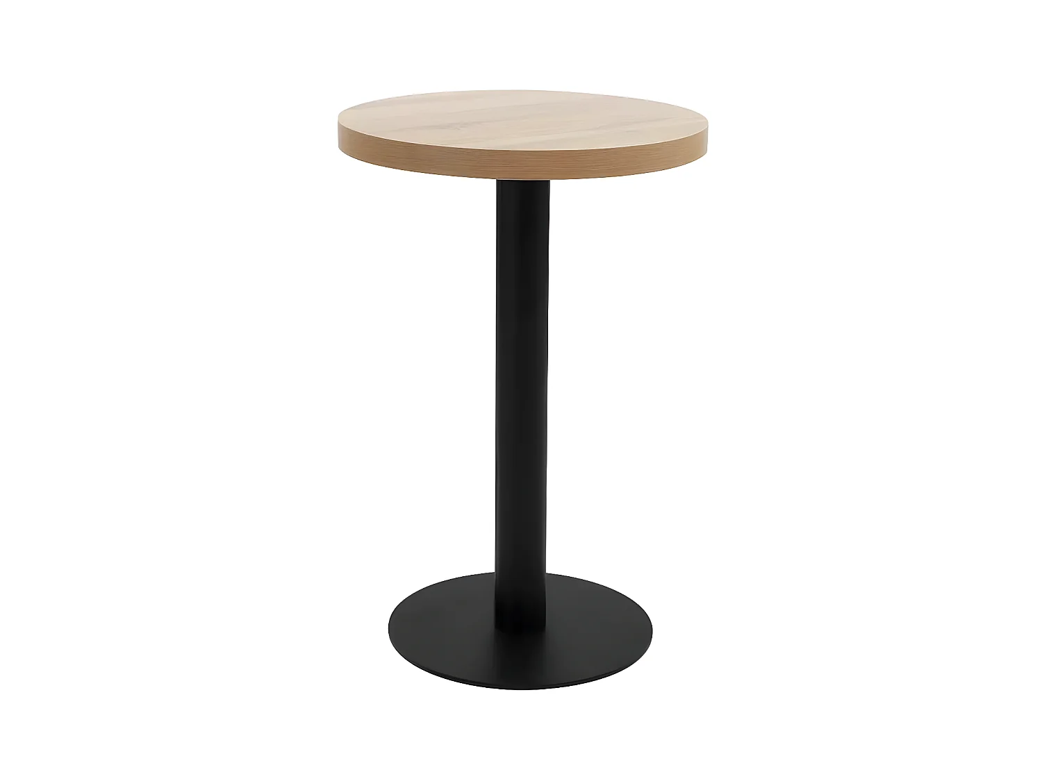 Table de bar ronde bois clair et pieds métal noir Beth D 50cm