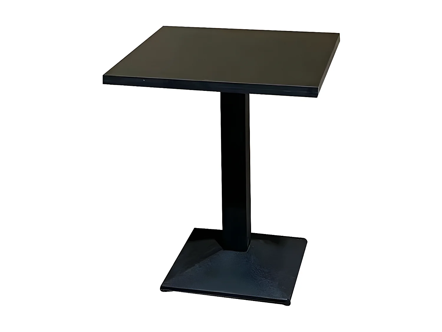 Table de bar carrée bois noir et pied acier noir Snooka 70cm