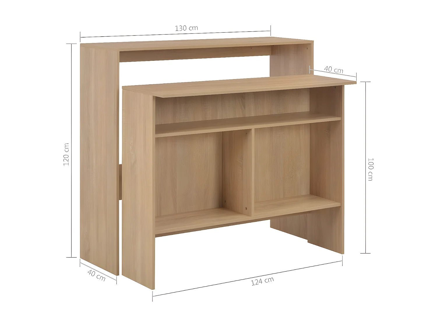 Meuble de bar noir Keo 130