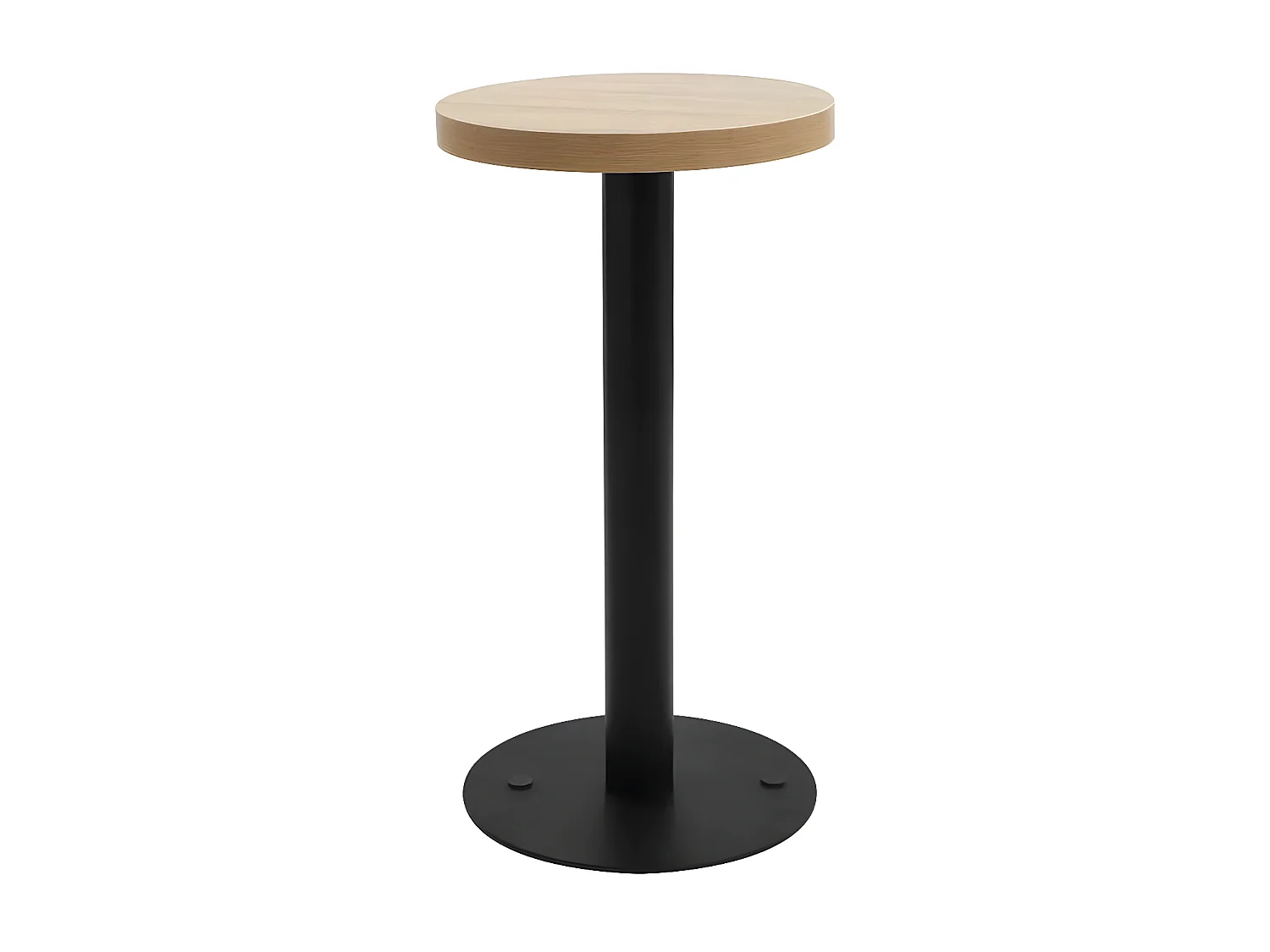 Table de bar ronde bois clair et pieds métal noir Beth D 40cm