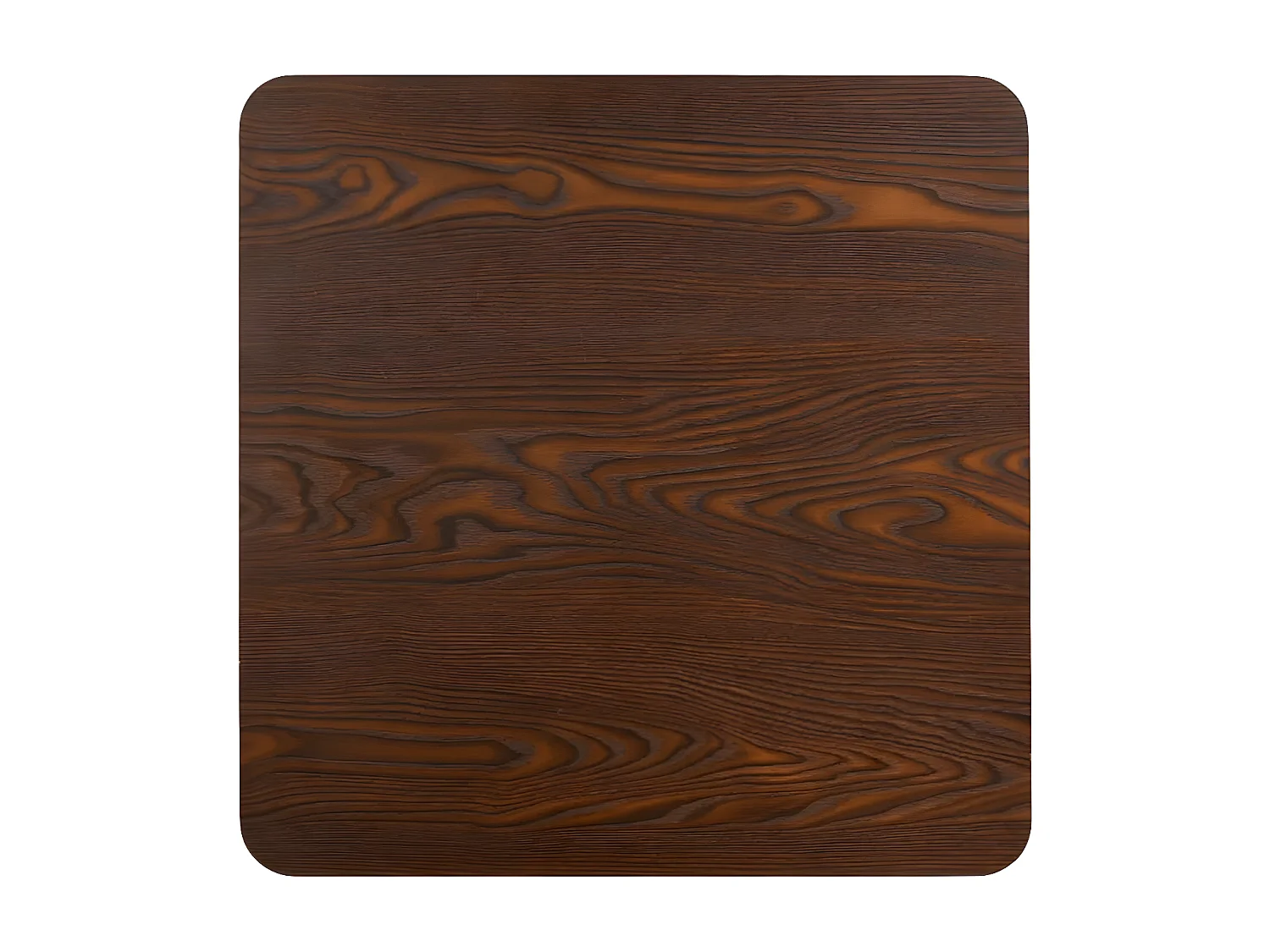 Table de bar carrée bois foncé et pied métal noir Kalas 50cm