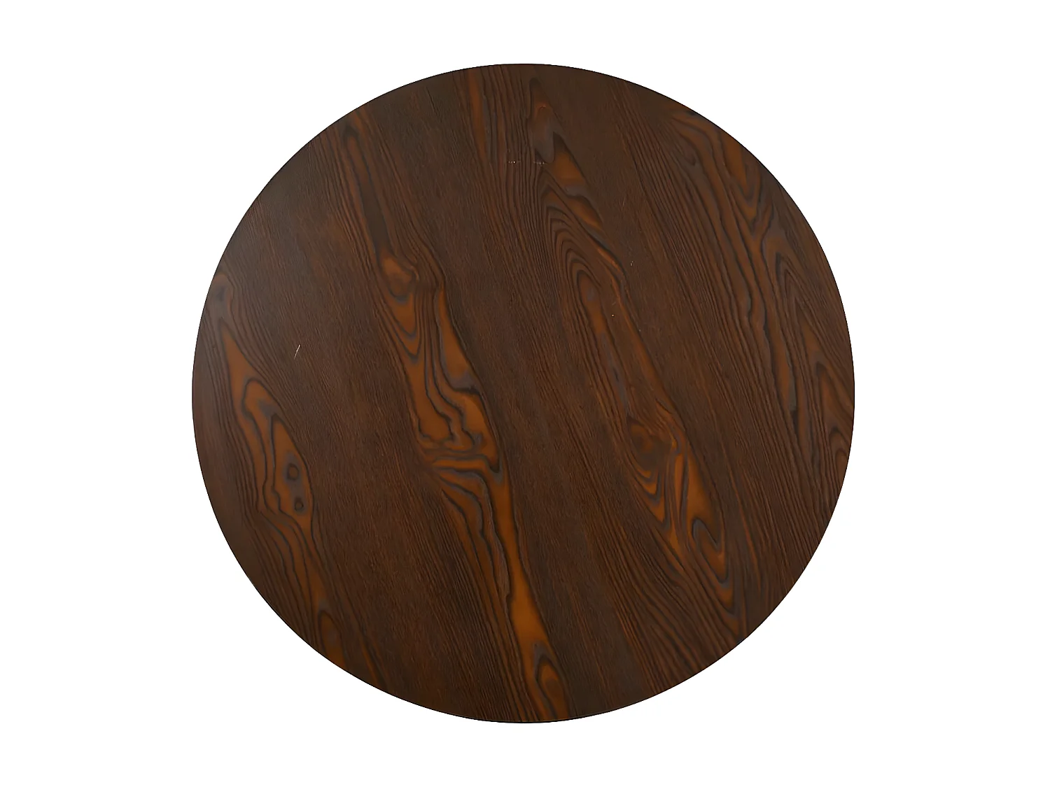 Table de bar ronde bois foncé et pieds métal noir Beth D 80cm