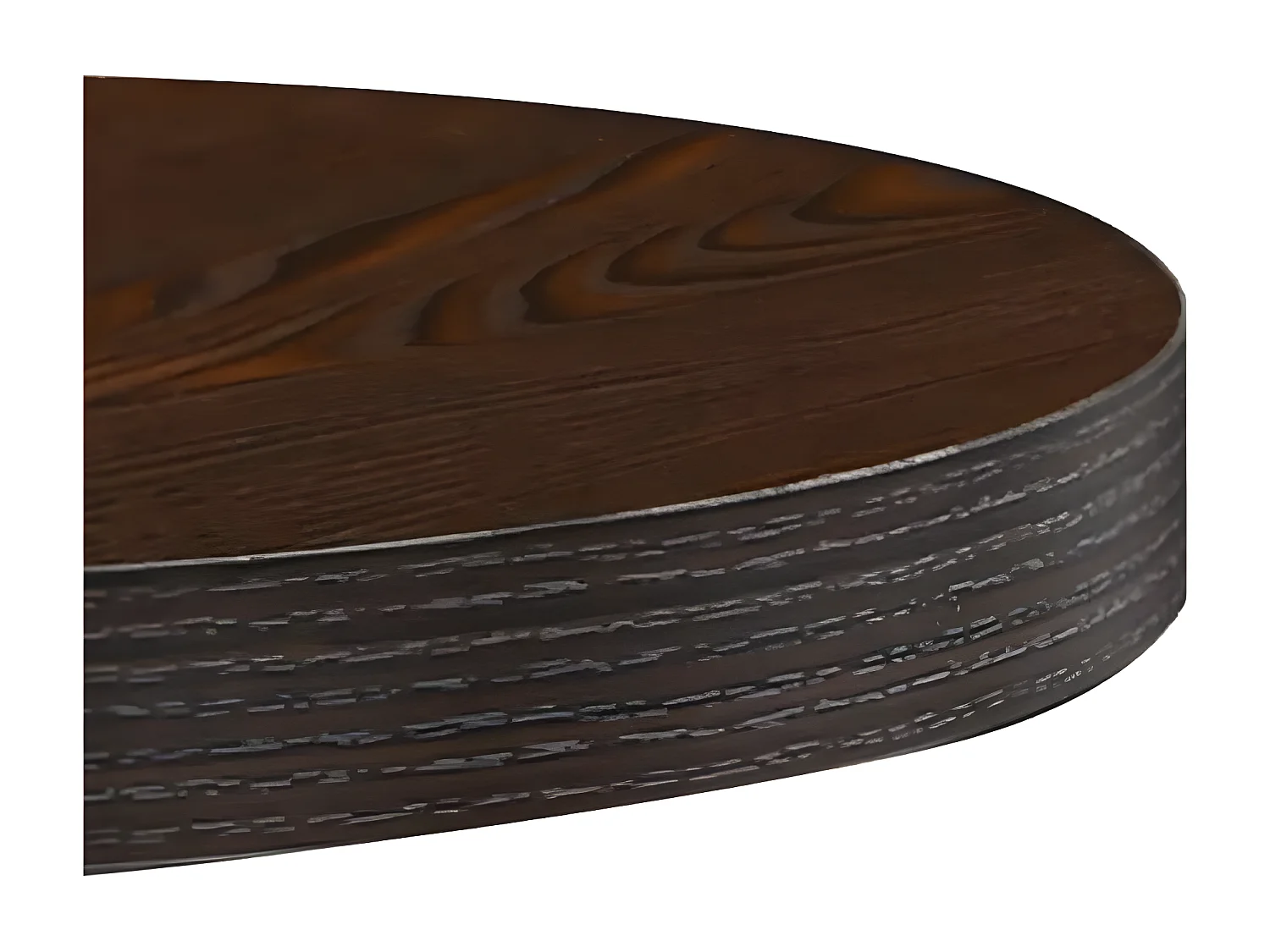 Table de bar ronde bois foncé et pieds métal noir Beth D 40cm