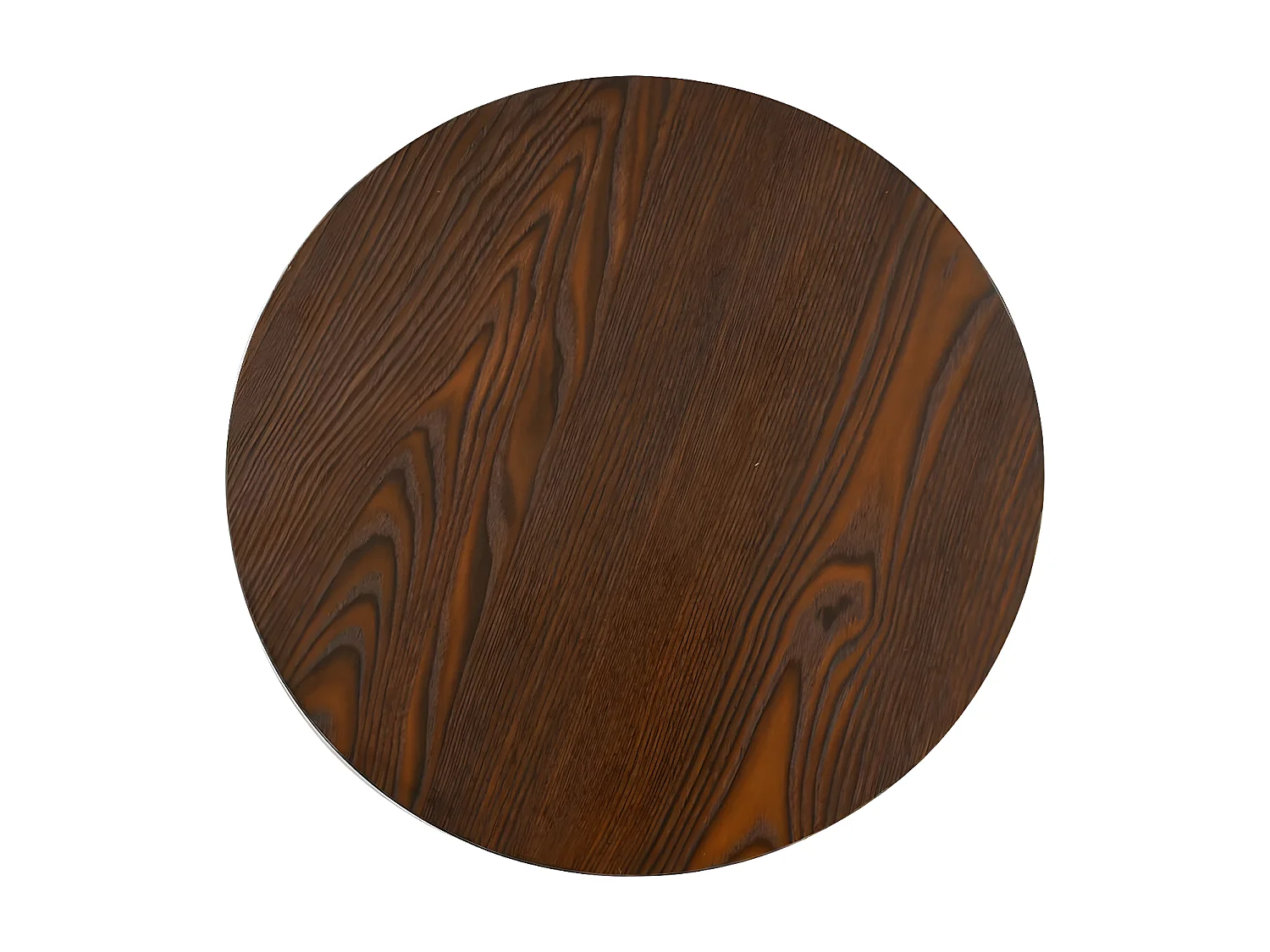 Table de bar ronde bois foncé et pieds métal noir Beth D 40cm