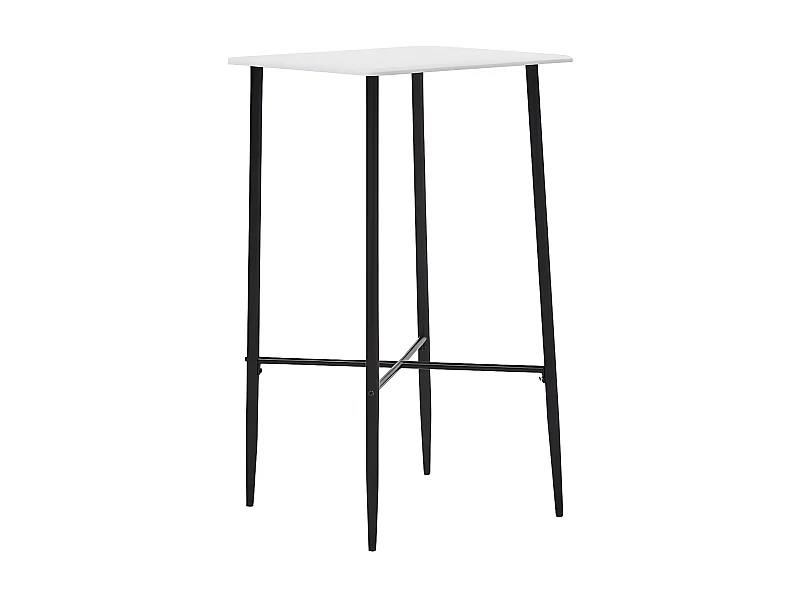 Table de bar carrée bois blanc et pieds métal noir Anivu 60cm