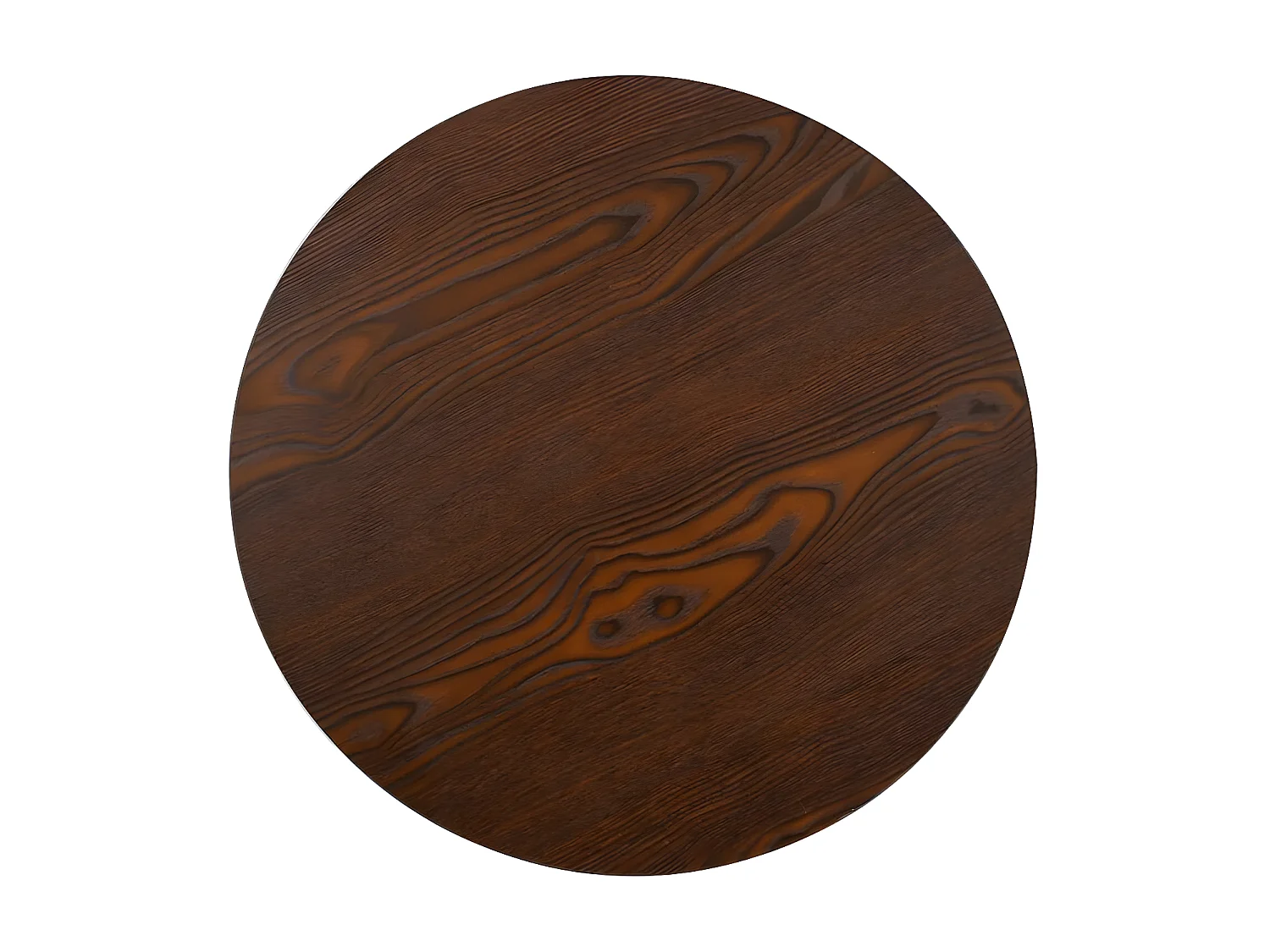 Table de bar ronde bois foncé et pieds métal noir Beth D 60cm