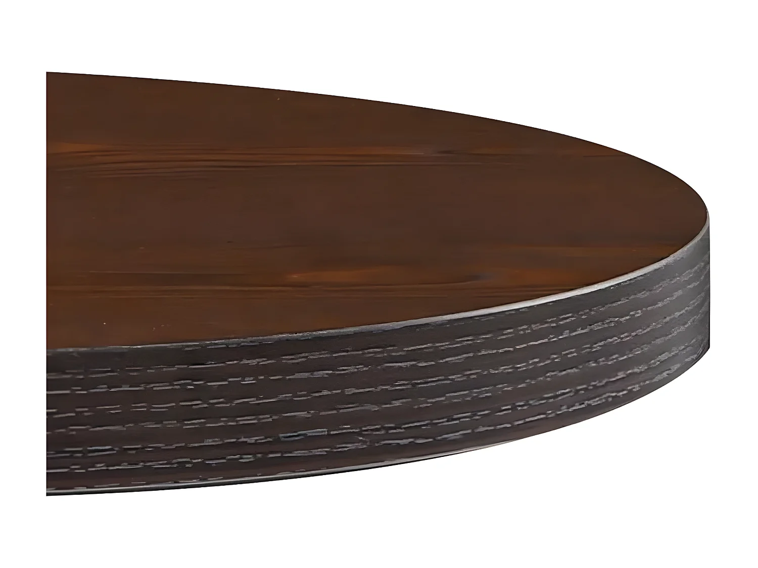 Table de bar ronde bois foncé et pieds métal noir Beth D 60cm