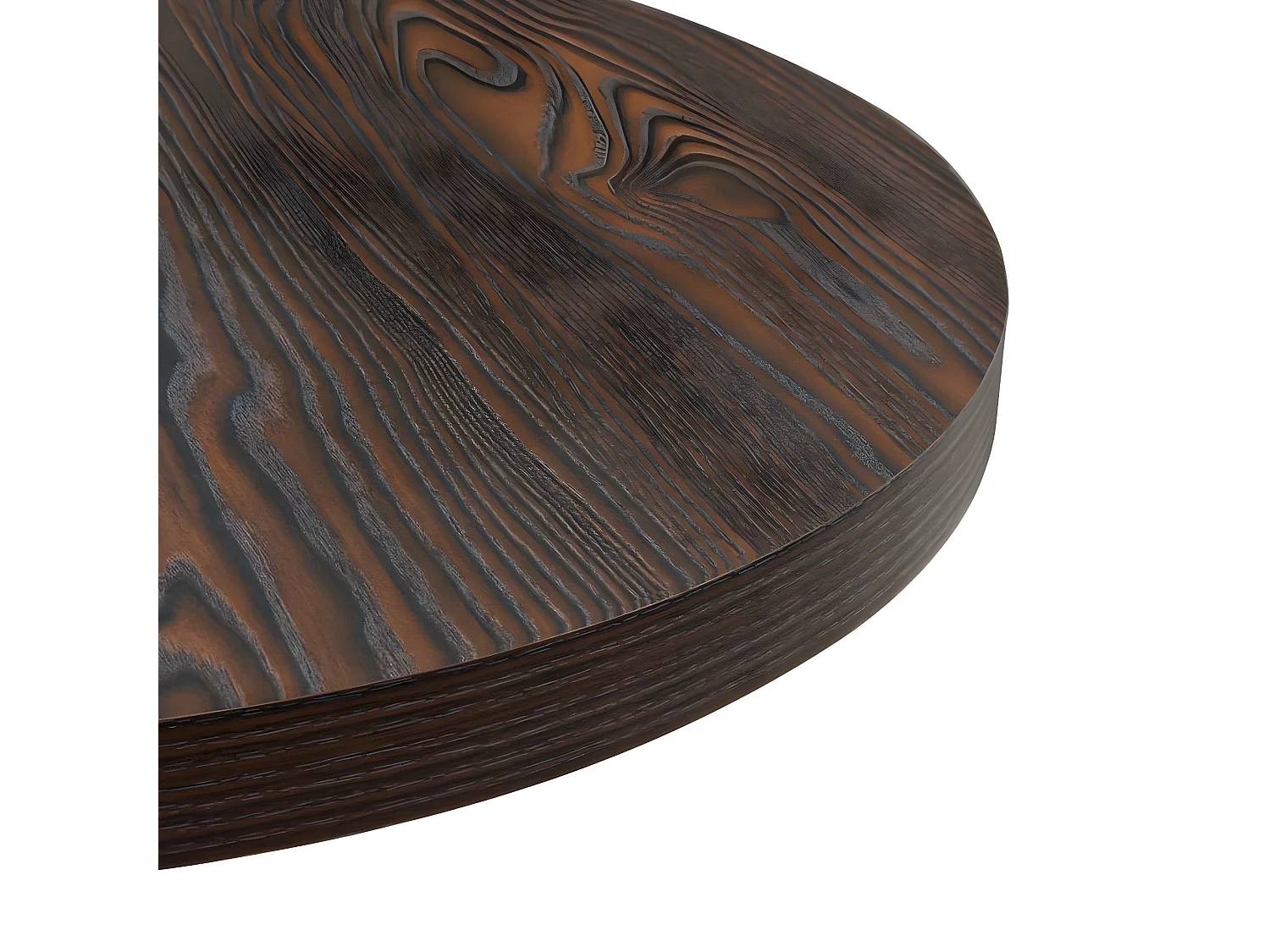 Table de bistro MDF et acier Rond 60x75 Frêne foncé