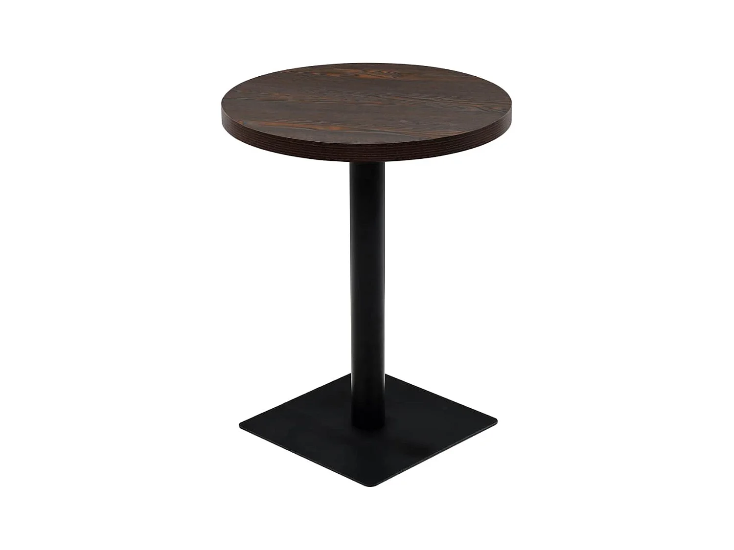 Table de bistro MDF et acier Rond 60x75 Frêne foncé