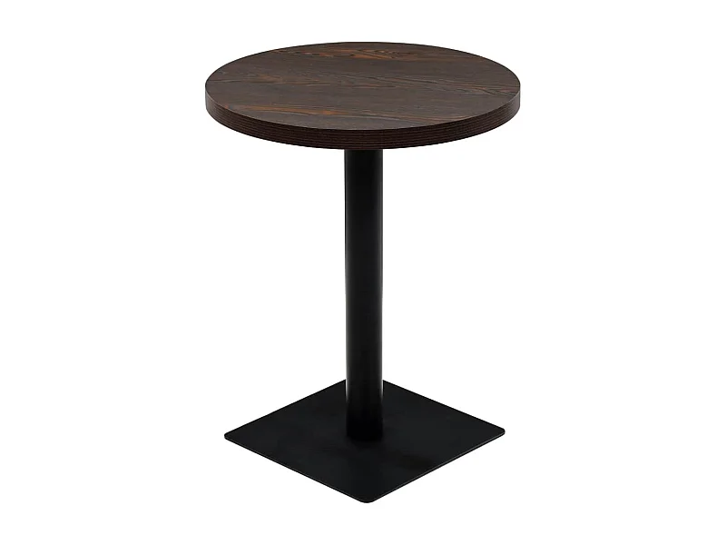 Table de bistro MDF et acier Rond 60x75 Frêne foncé