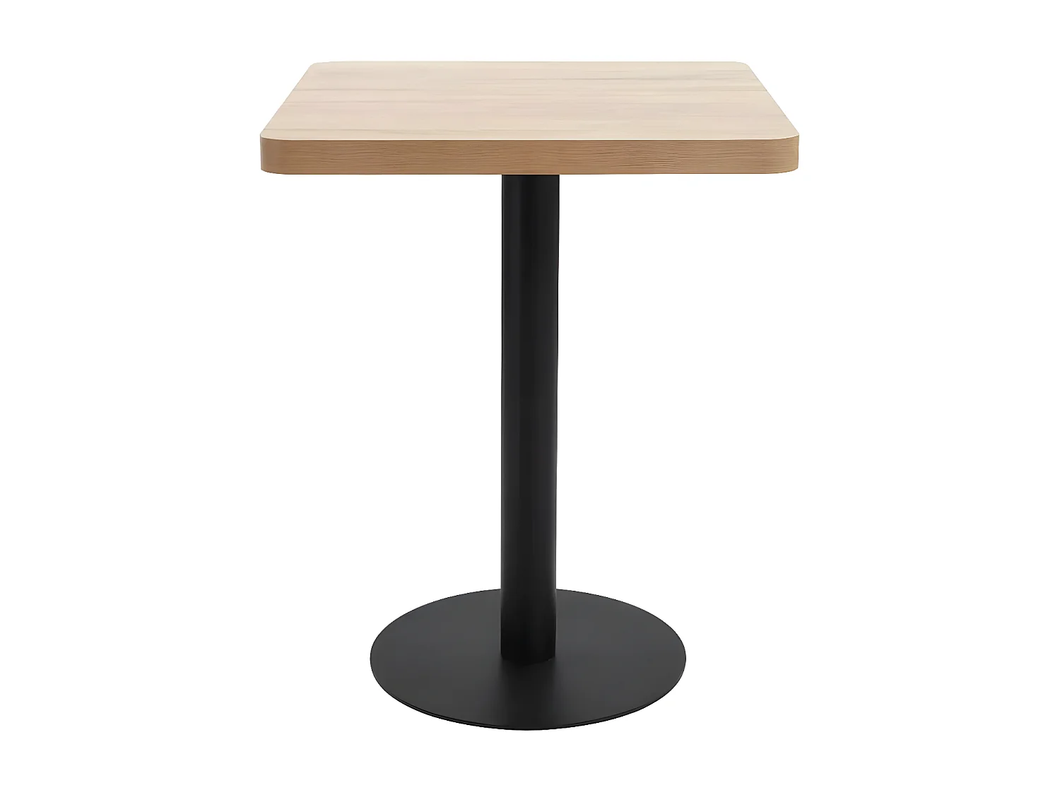 Table de bar carrée bois clair et pied métal noir Kalas 60cm