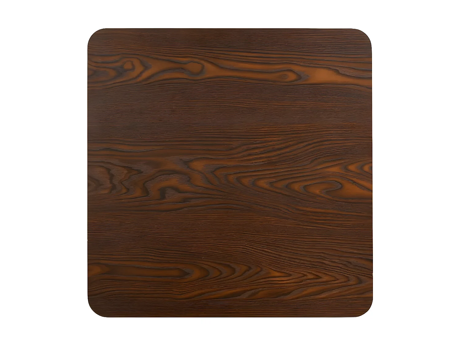 Table de bar carrée bois foncé et pied métal noir Kalas 60cm