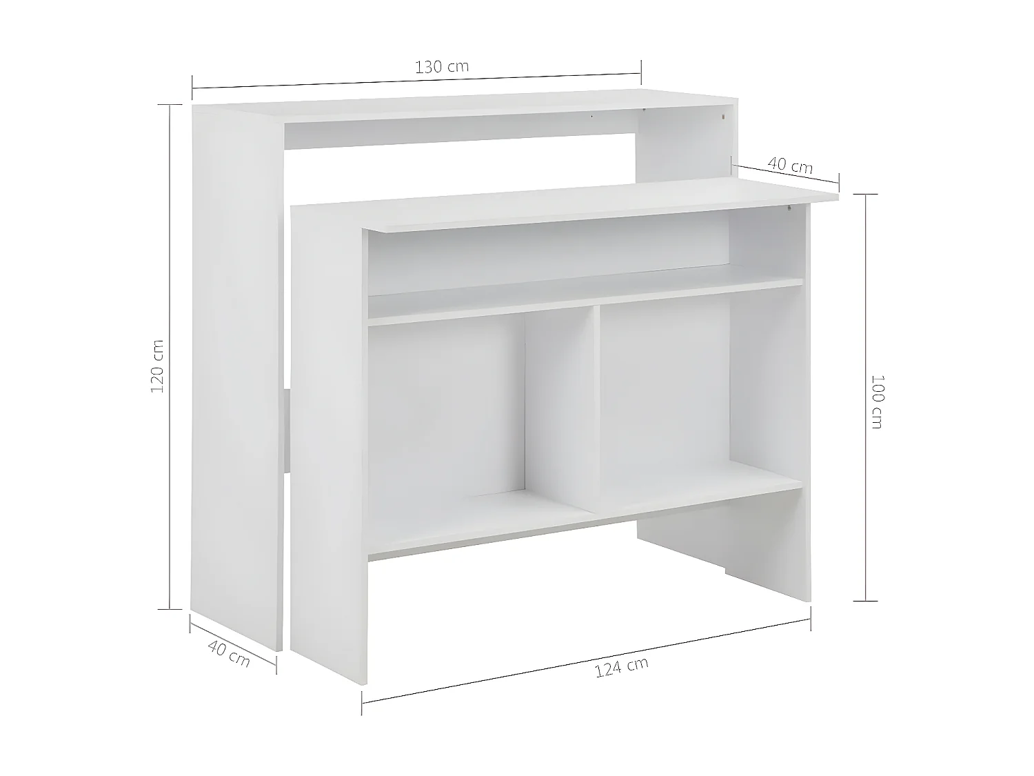 Meuble de bar blanc Keo 130