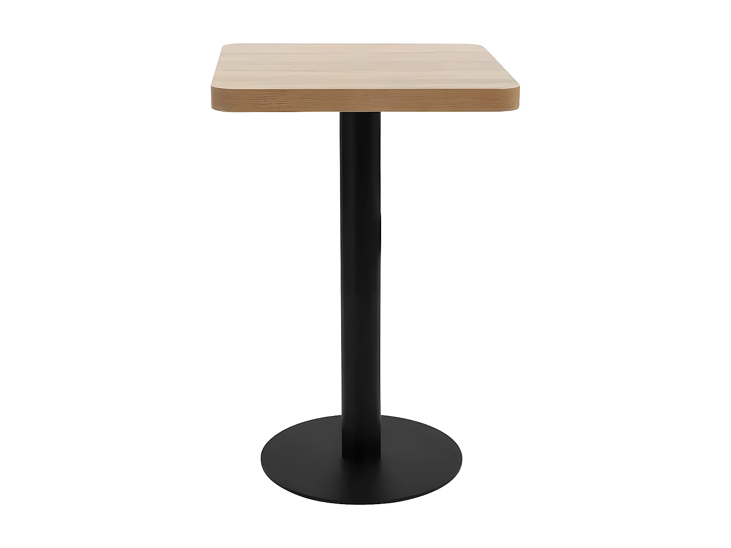 Table de bar carrée bois clair et pied métal noir Kalas 50cm