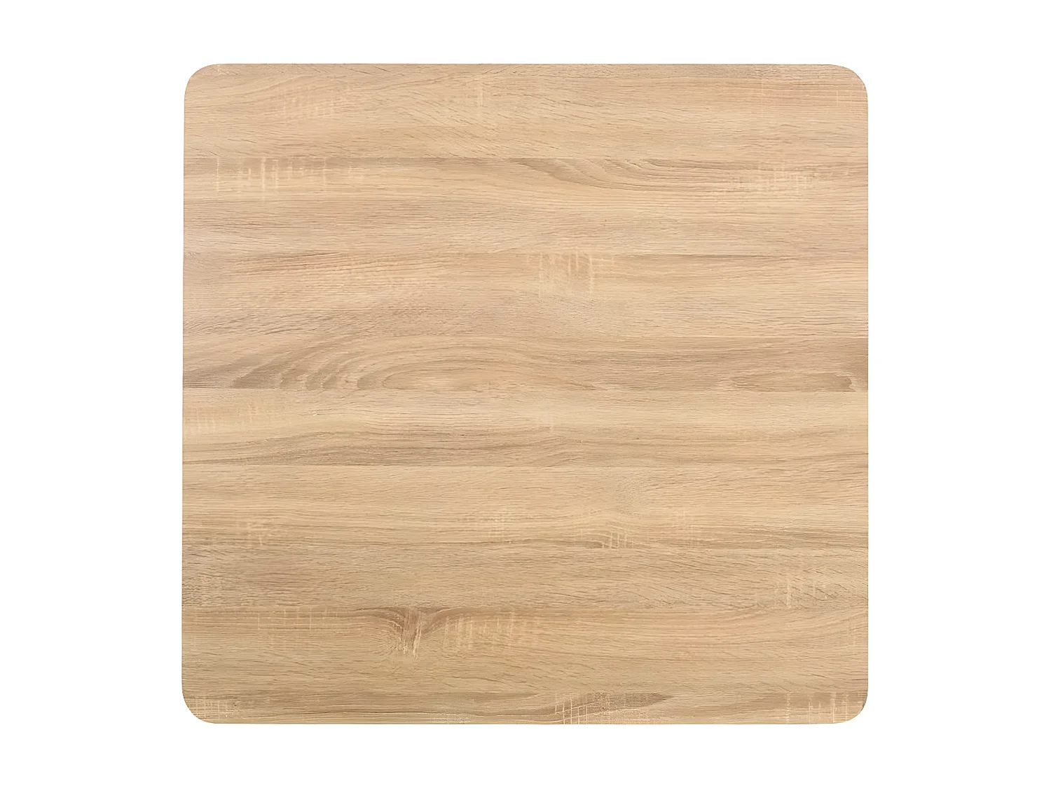 Table de bar carrée bois clair et pied métal blanc Kalas 80cm