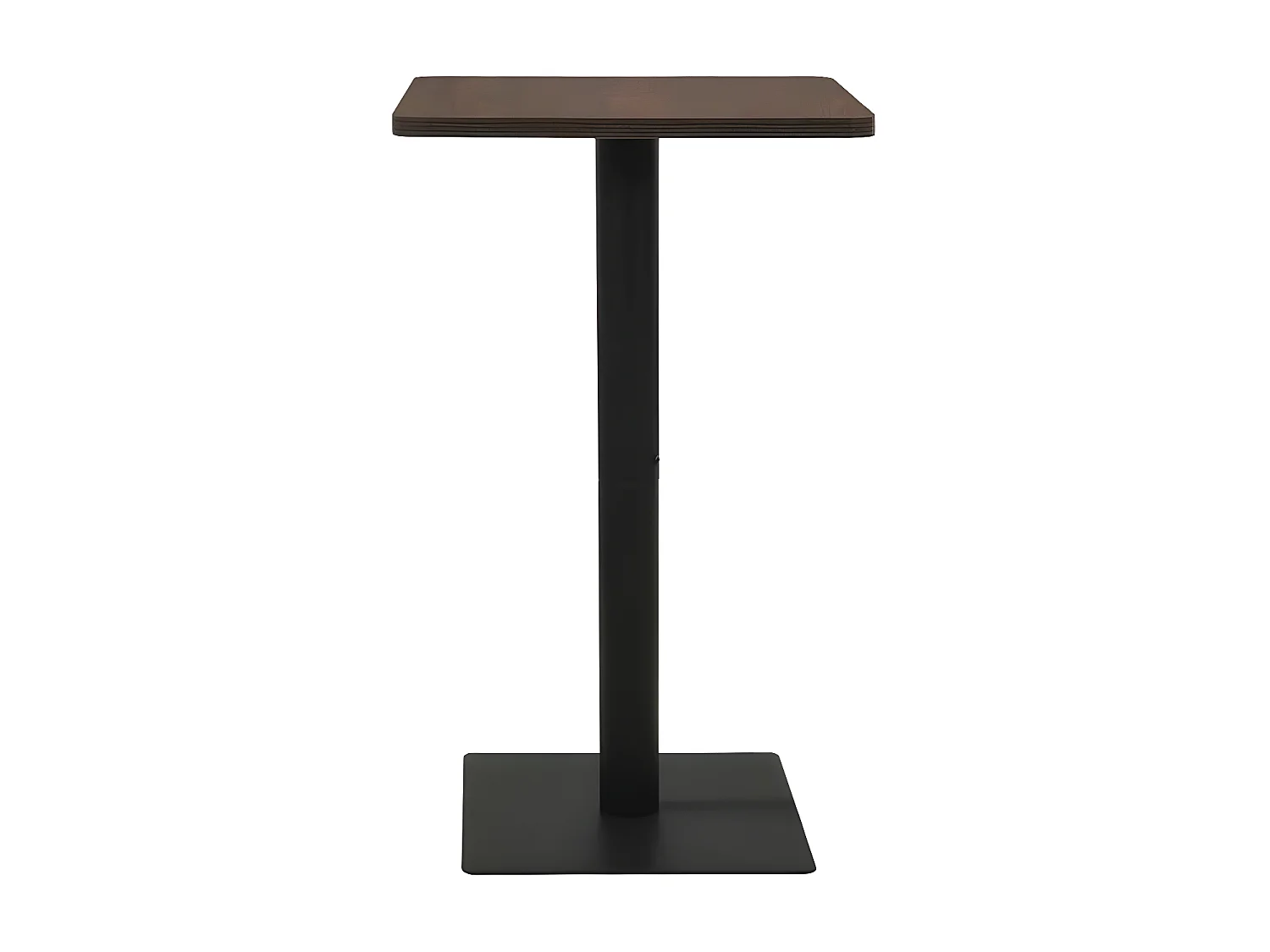 Table de bar bois foncé et pieds métal noir Riner 70cm