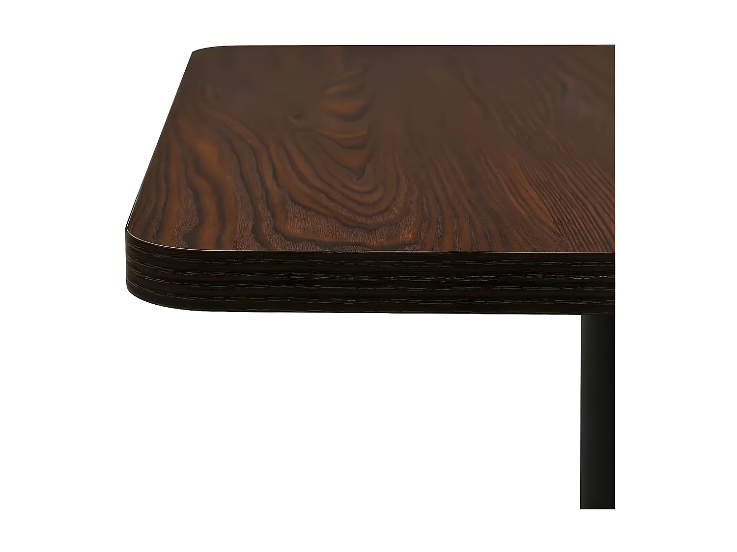 Table de bar bois foncé et pieds métal noir Riner 70cm