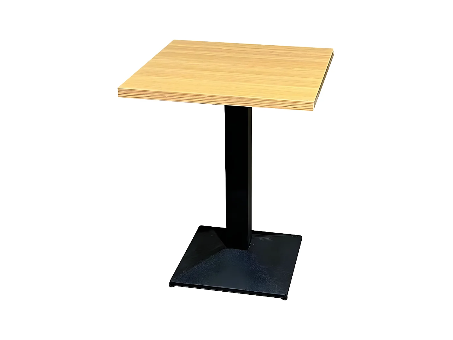 Table de bar carrée bois clair et pied acier noir Snooka 70cm
