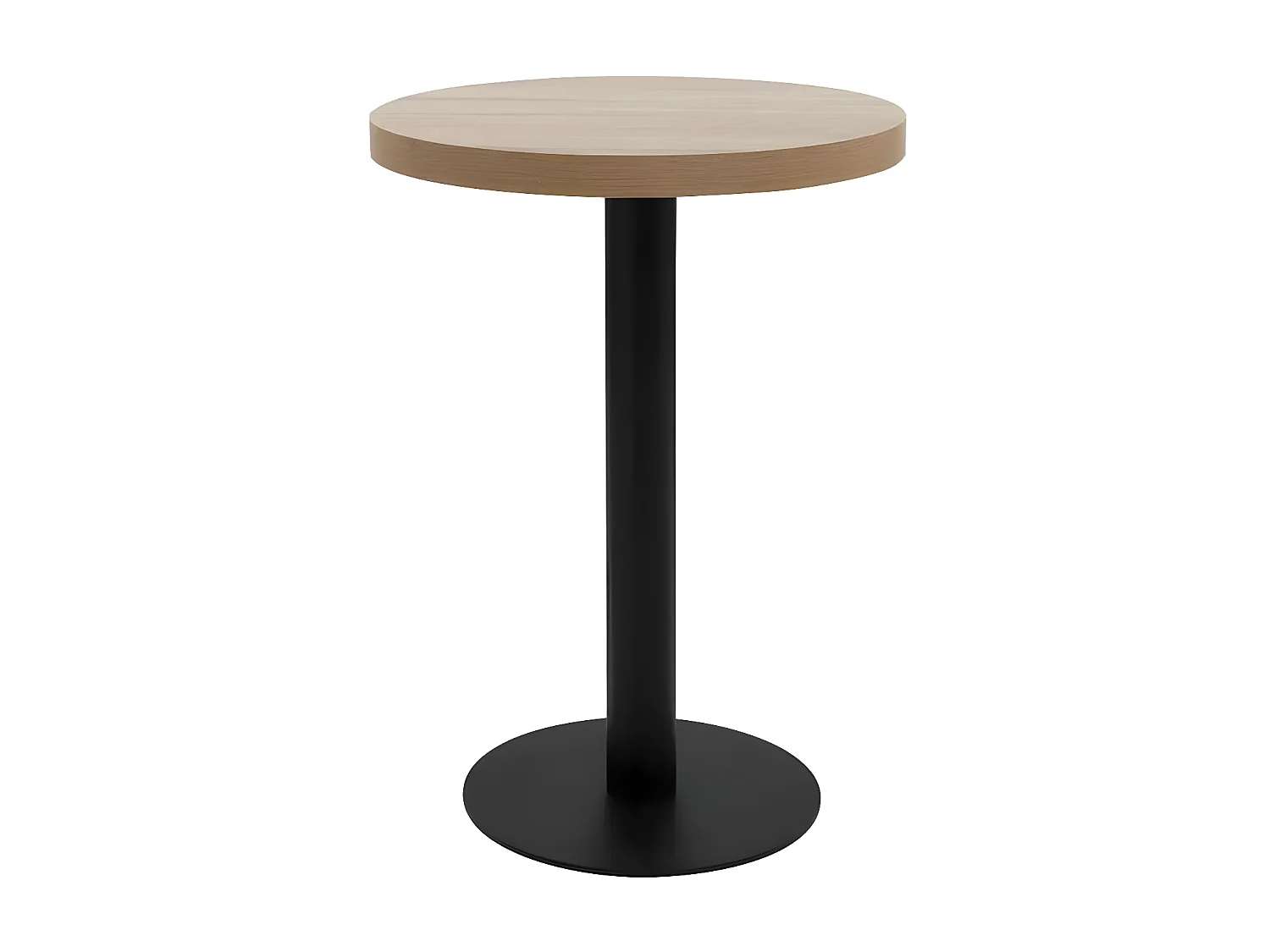 Table de bar ronde bois clair et pieds métal noir Beth D 60cm