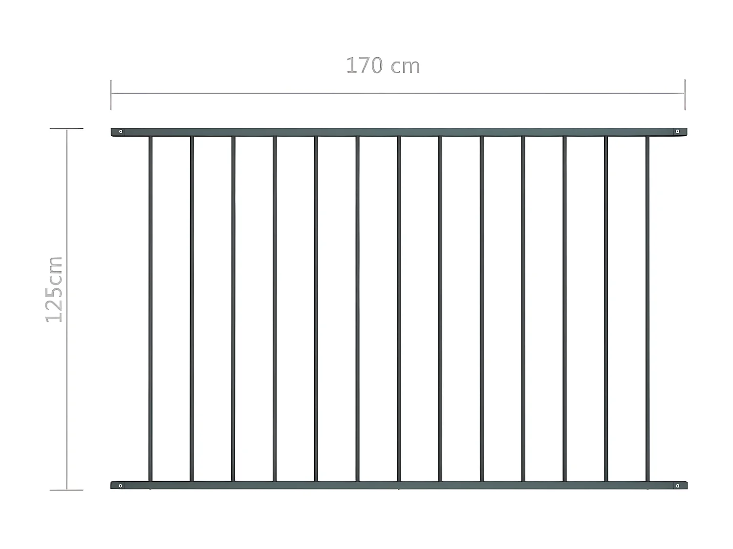 Panneau de clôture Acier enduit de poudre 1,7x1,25 m Anthracite