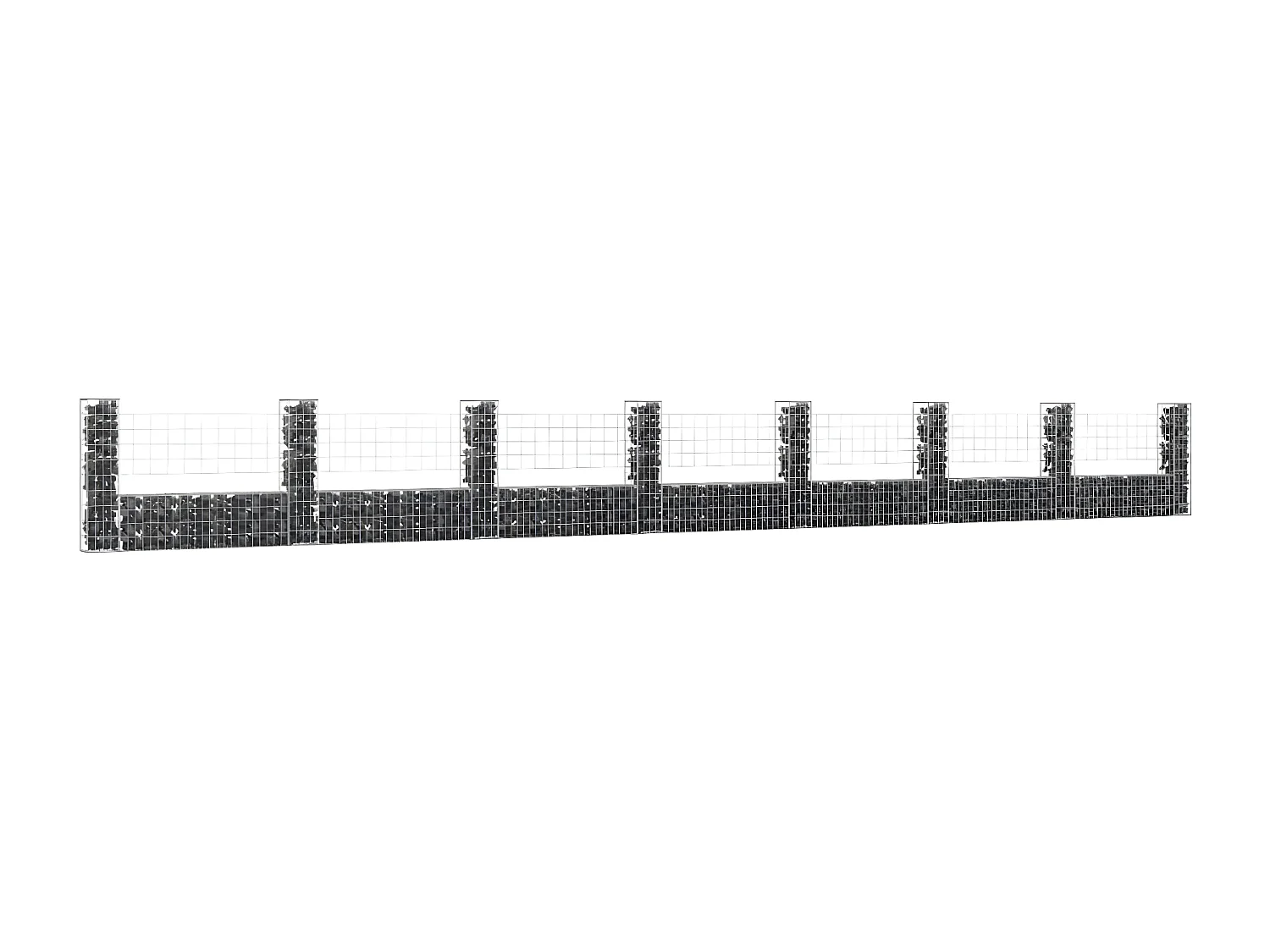 Panier de gabion en forme de U avec 8 poteaux Fer 860x20x100