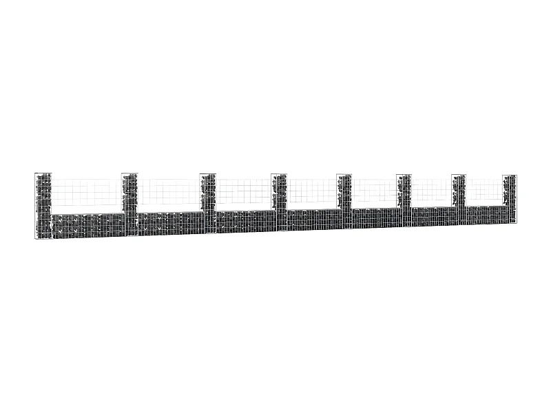 Panier de gabion en forme de U avec 8 poteaux Fer 860x20x100