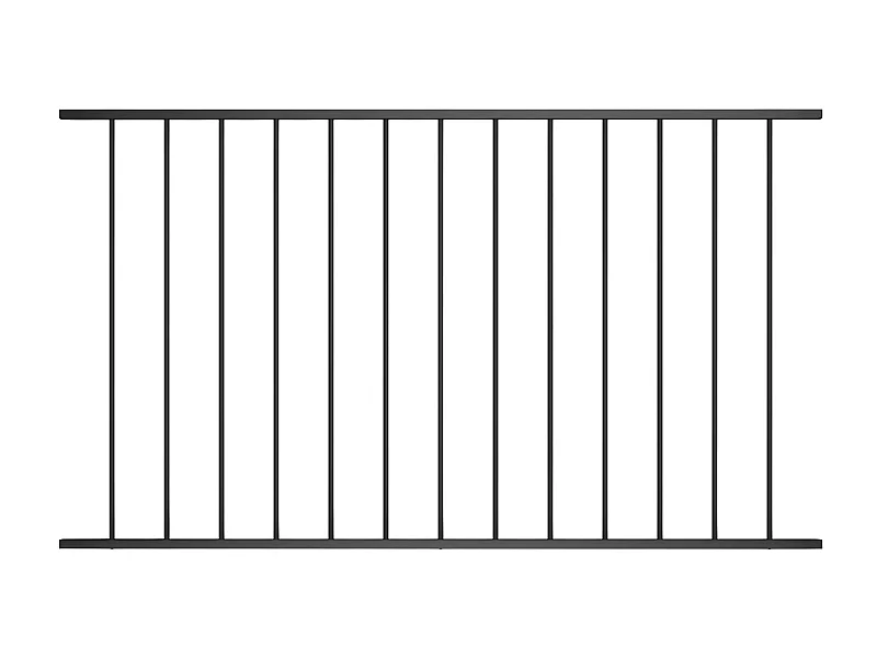 Panneau de clôture Acier enduit de poudre 1,7x1,25 m Noir