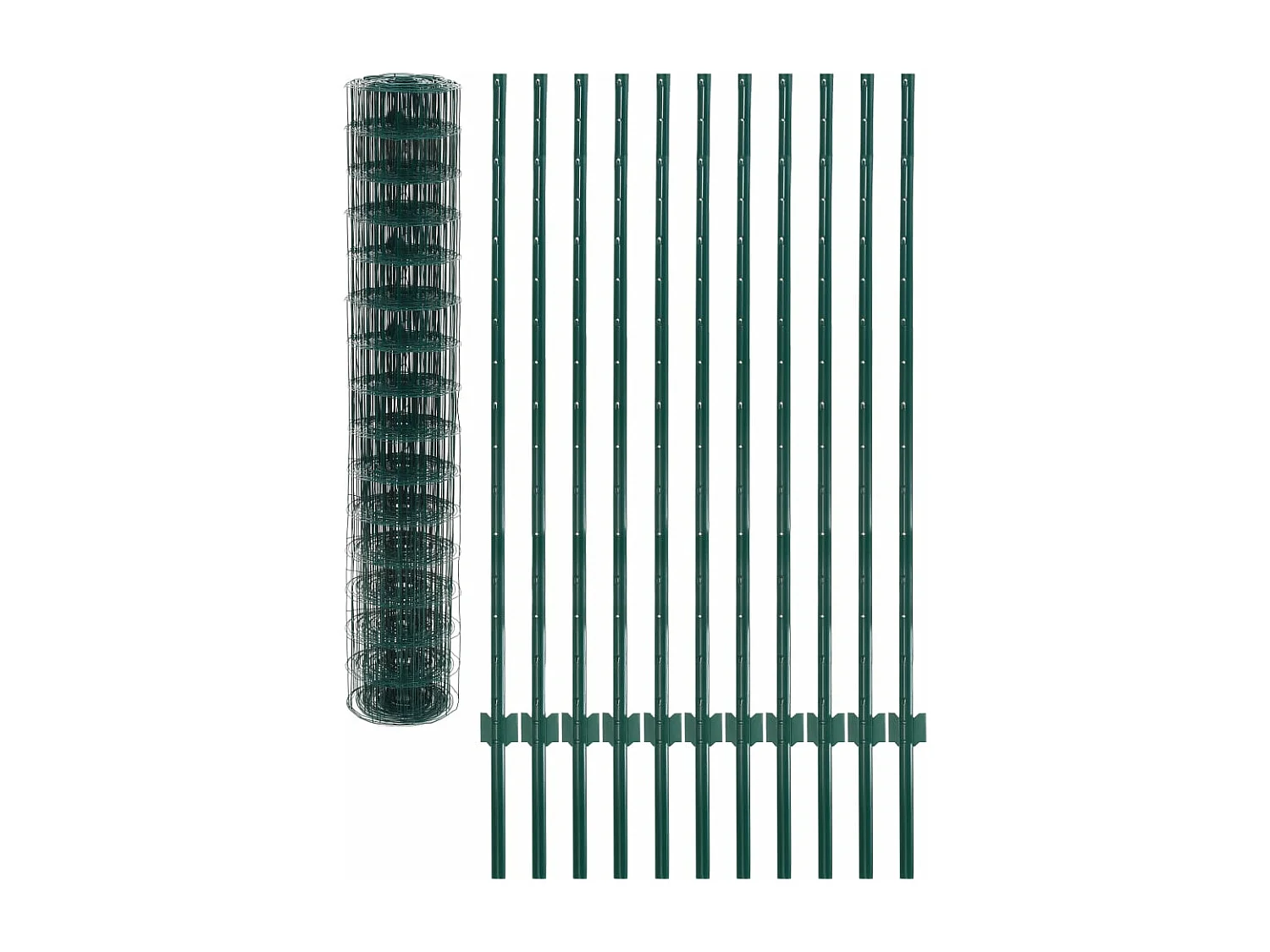 Clôture Euro Acier 20x1,5 m Vert