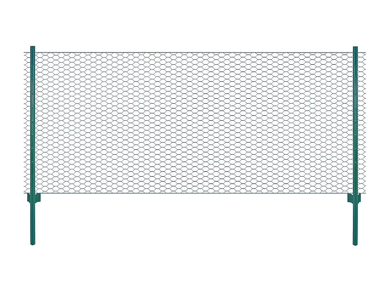 Clôture en grillage métallique avec poteaux Acier 25x1 m Vert 3