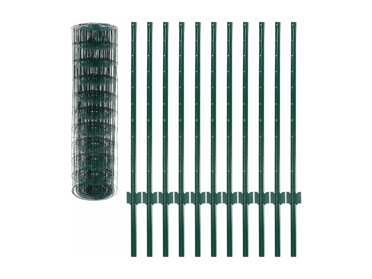 Clôture Euro Acier 20x1 m Vert 2