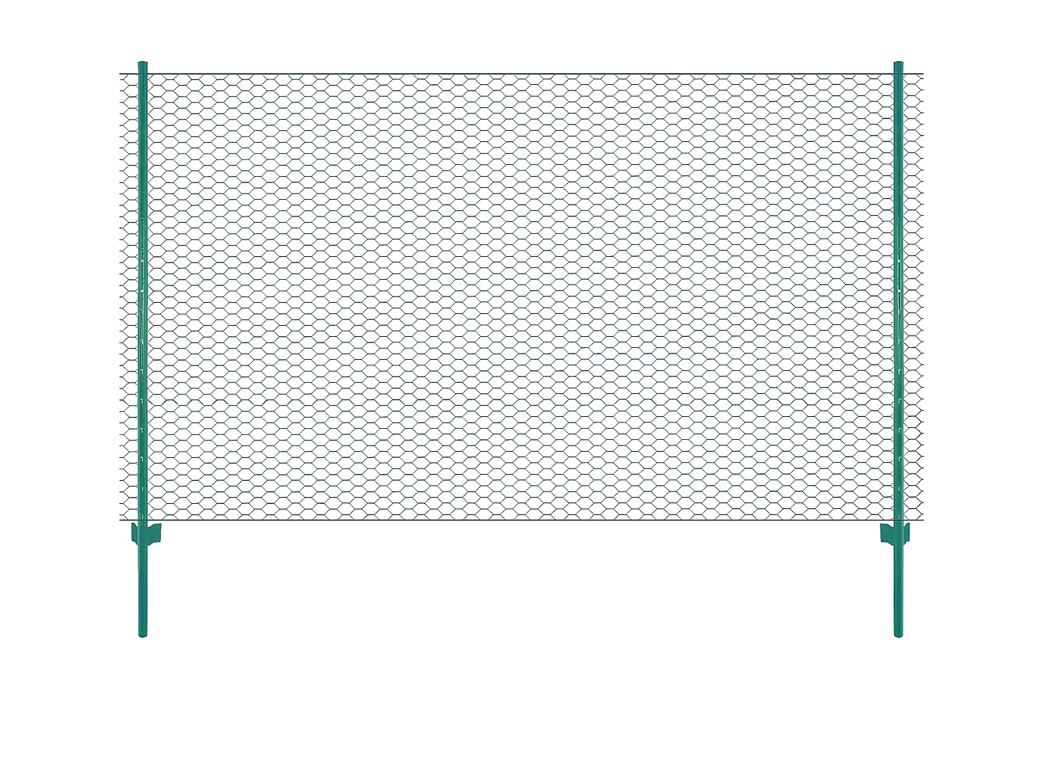 Clôture en grillage métallique avec poteaux Acier 25x1,5 m Vert 2