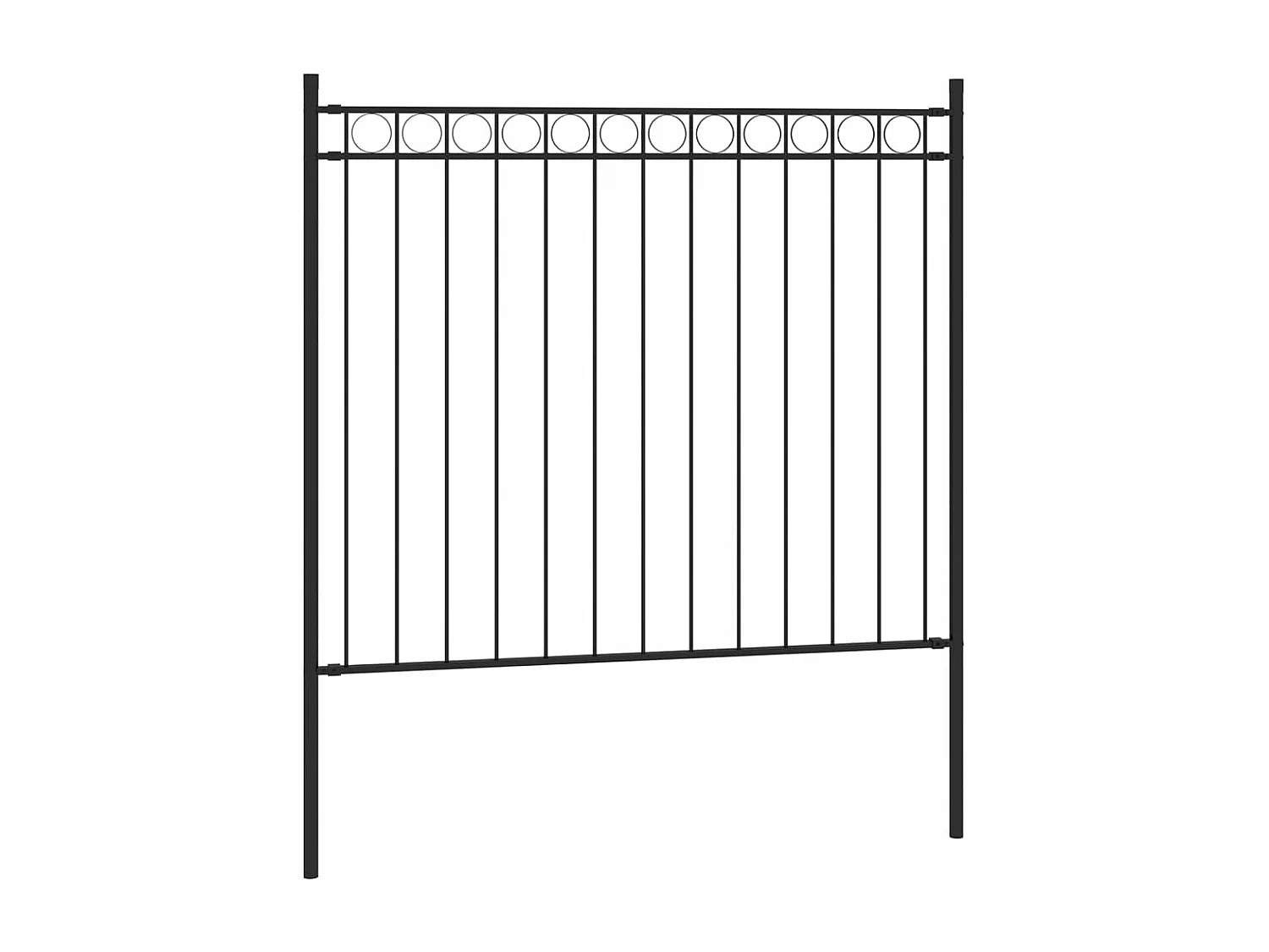 Clôture de jardin Acier 1,7x0,8 m Noir