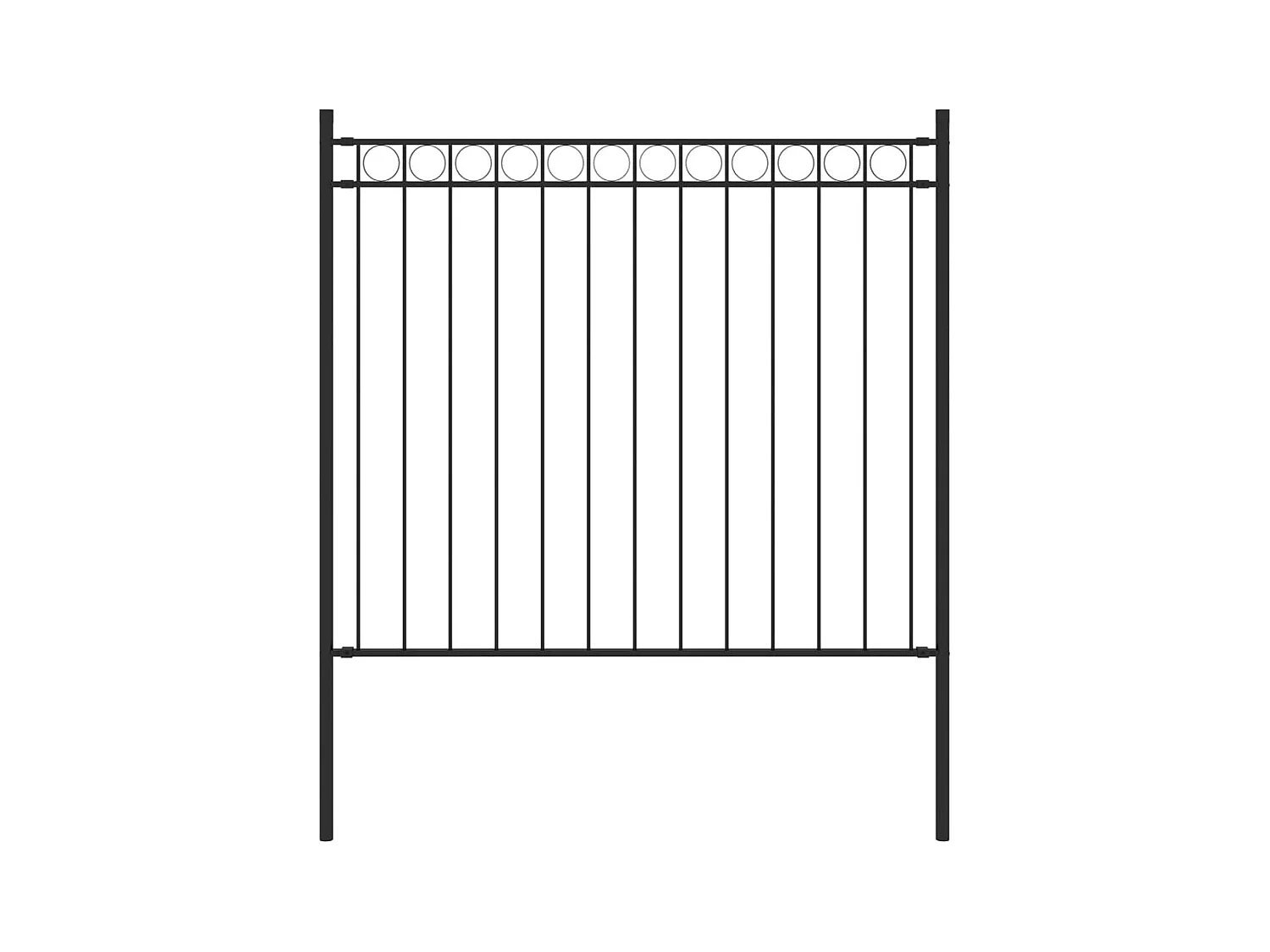 Clôture de jardin Acier 1,7x0,8 m Noir