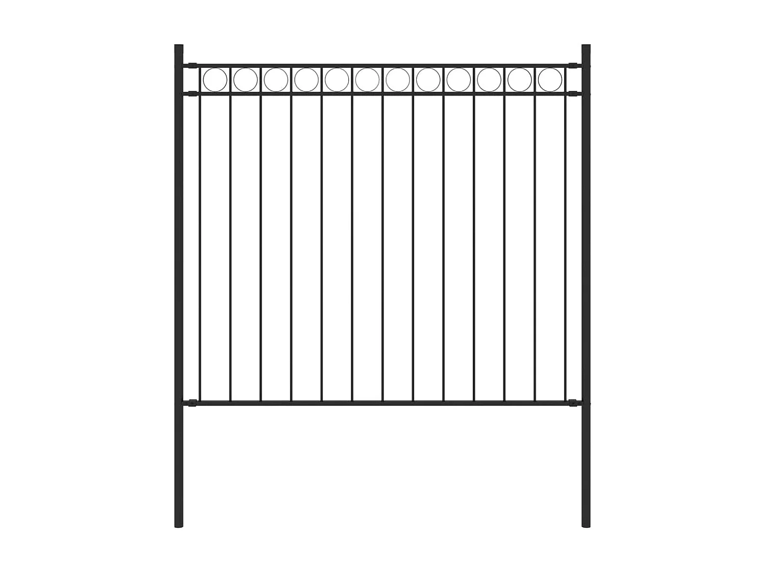 Clôture de jardin Acier 1,7x0,8 m Noir