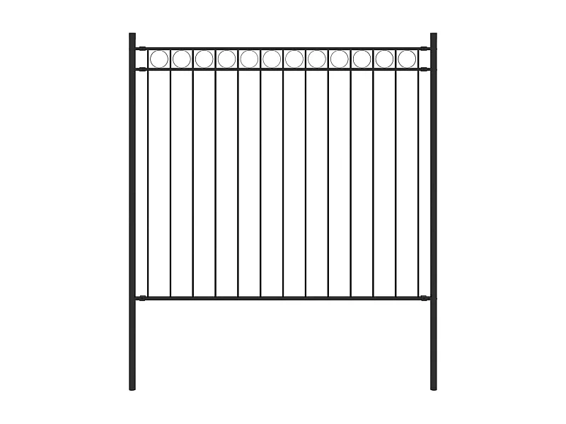 Clôture de jardin Acier 1,7x0,8 m Noir