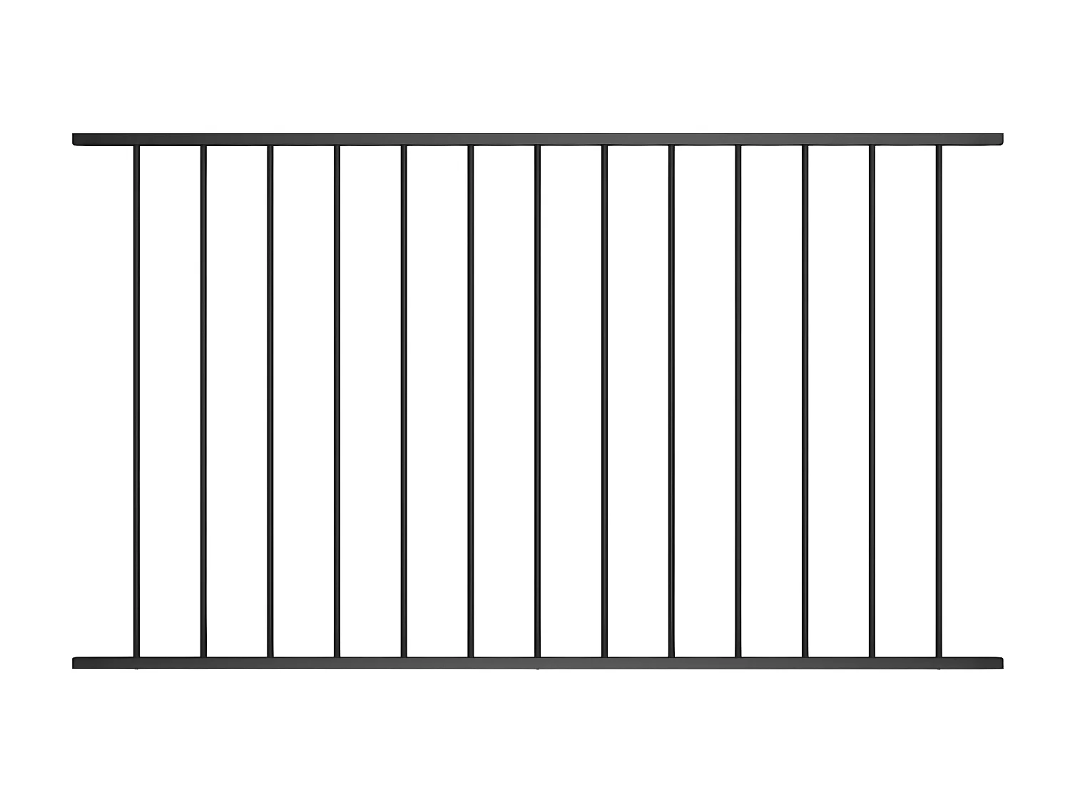 Panneau de clôture Acier enduit de poudre 1,7x0,75 m Noir