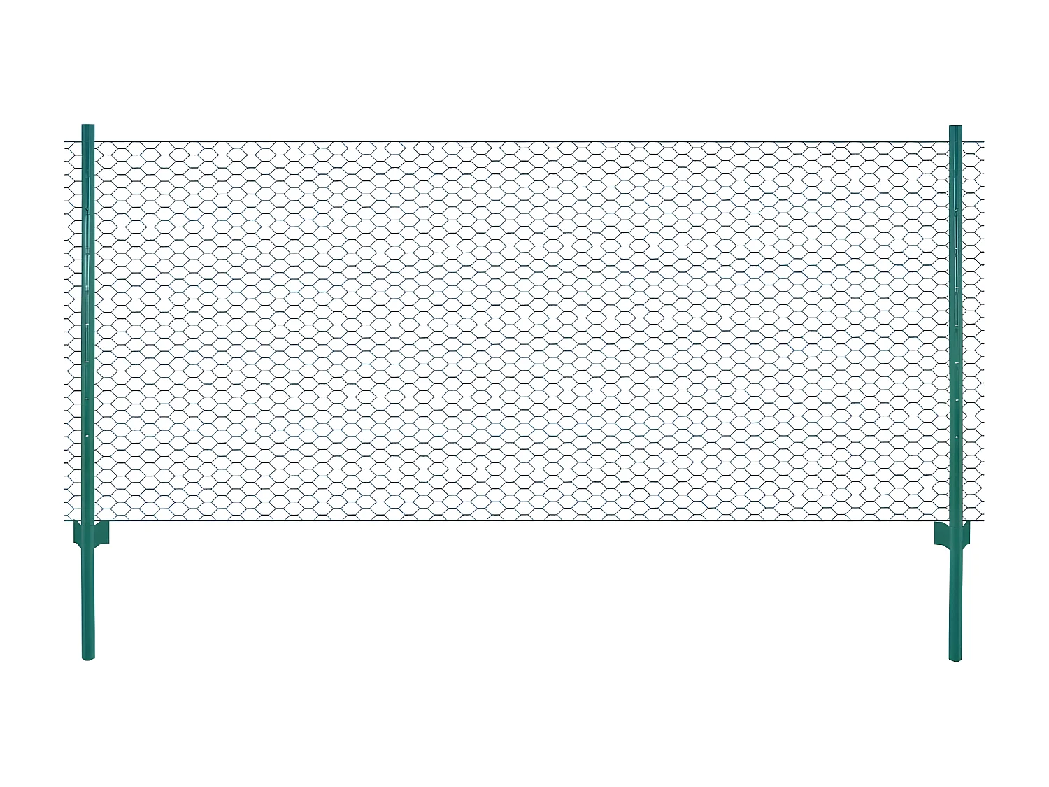 Clôture en grillage métallique avec poteaux Acier 25x1 m Vert
