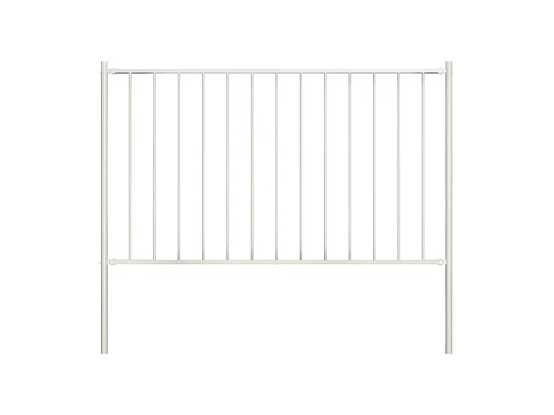 Panneau de clôture poteaux Acier enduit de poudre 1,7x1 m Blanc