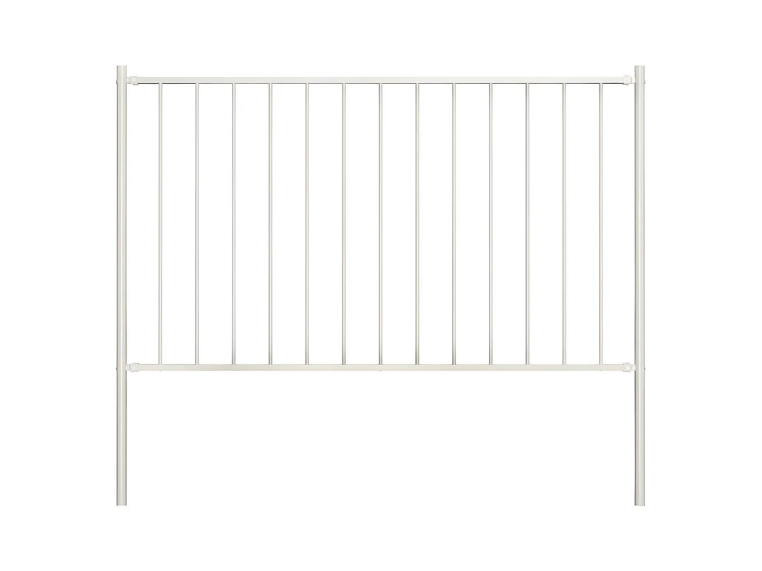 Panneau de clôture poteaux Acier enduit de poudre 1,7x1 m Blanc