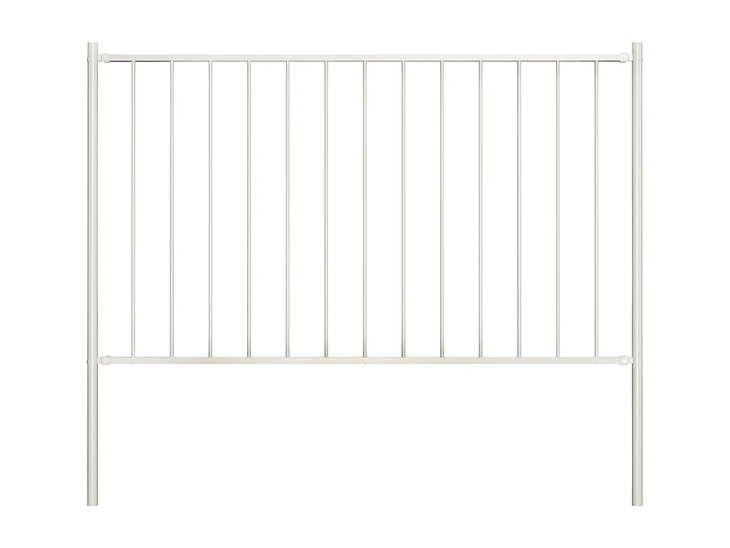 Panneau de clôture poteaux Acier enduit de poudre 1,7x1 m Blanc