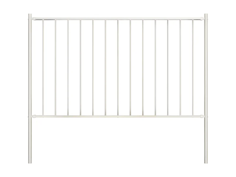 Panneau de clôture poteaux Acier enduit de poudre 1,7x1 m Blanc